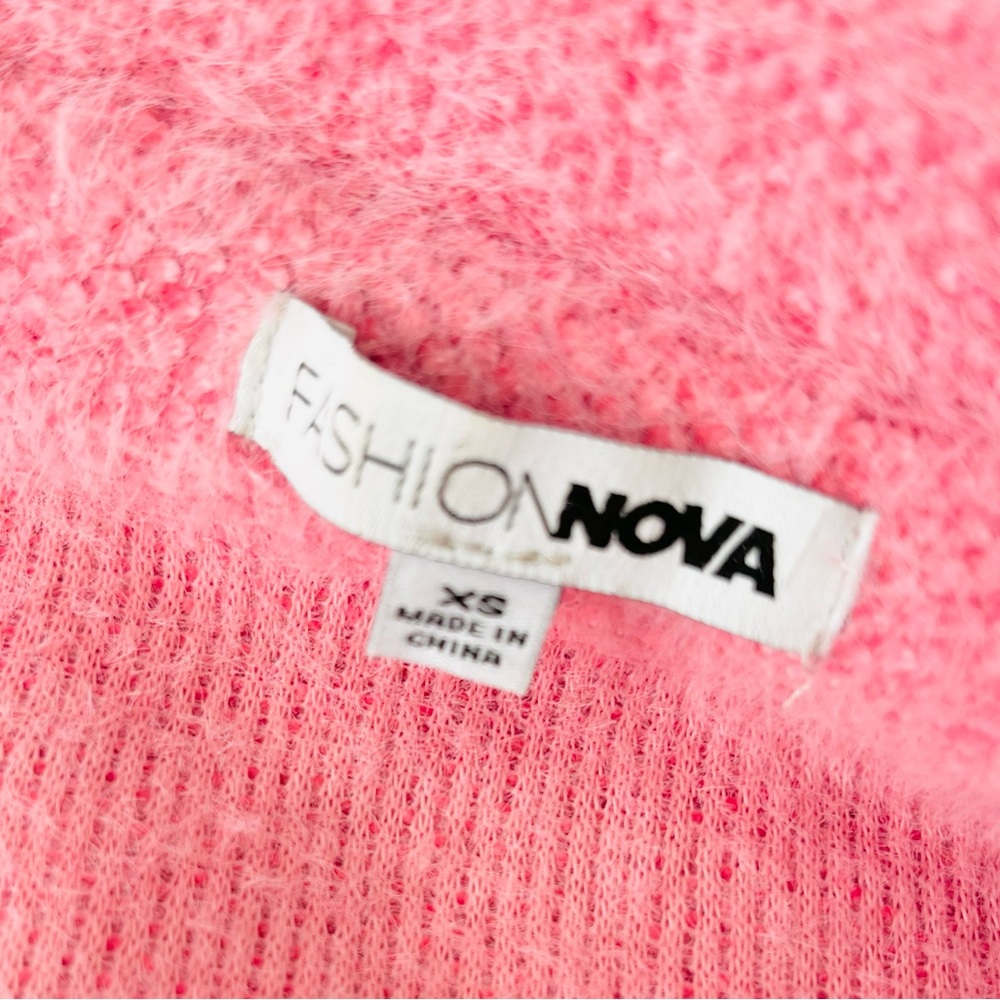 Fashion Nova Barbiecore Hot Pink Fuzzy Cropped Jacket - Picture 5 of 5